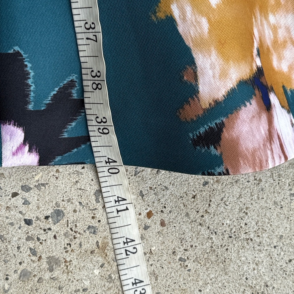 Anthropologie Moulinette Soeurs Baikal Teal Floral Tea Length Fit & Flare Size 2 - Picture 13 of 14